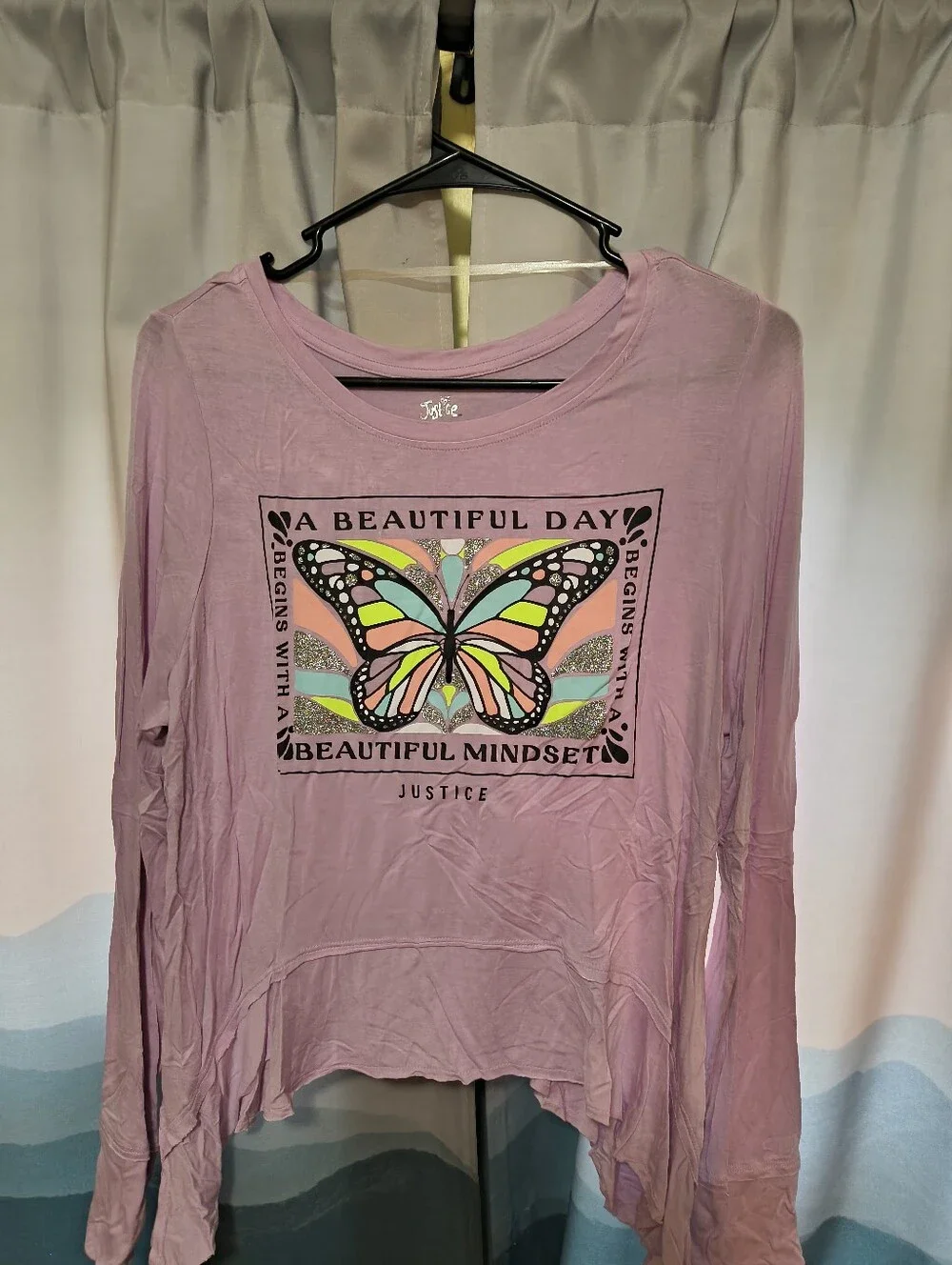 Justice Butterfly Glitter Shirt